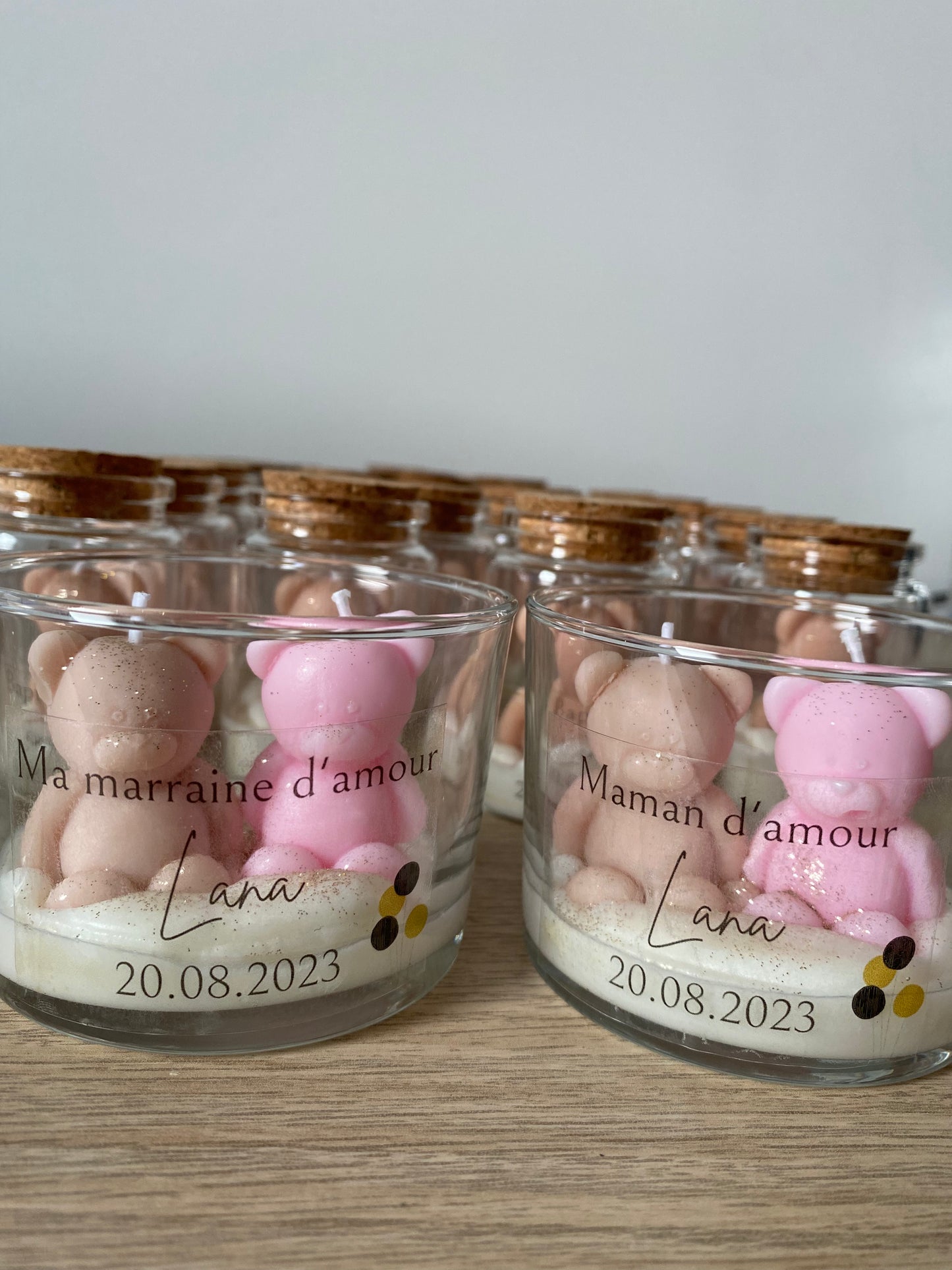 Bougies évènements personnalisées - 2 oursons