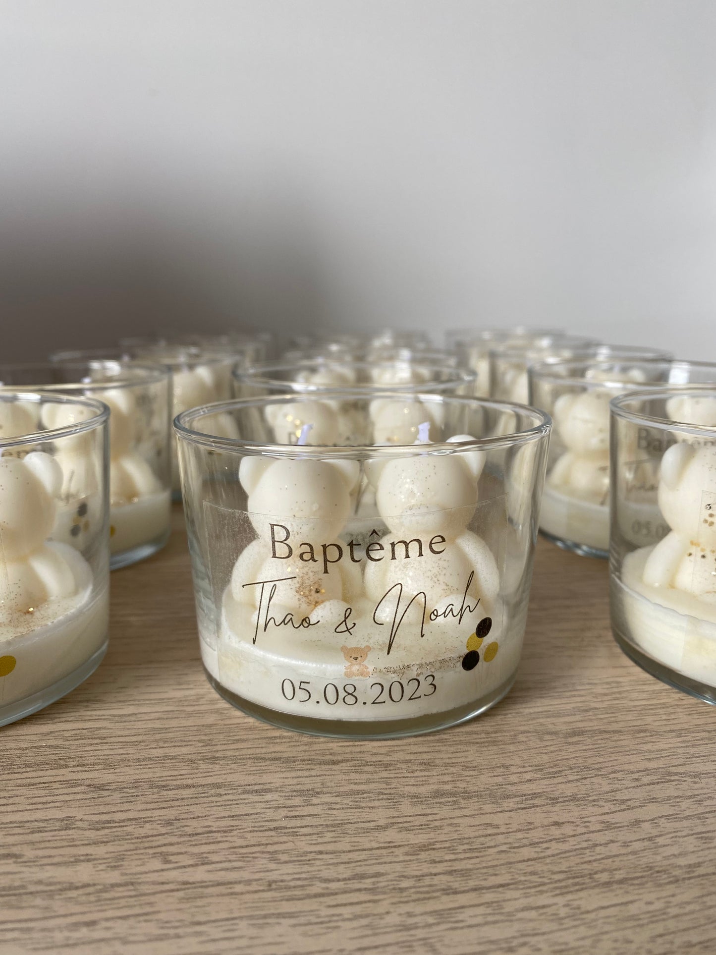 Bougies évènements personnalisées - 2 oursons