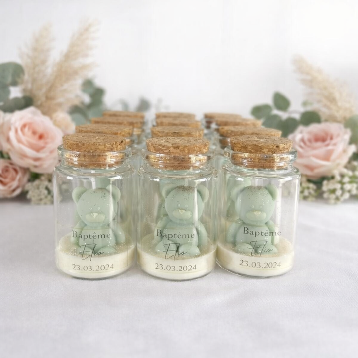 Bougie ourson personnalisée - 1 ourson
