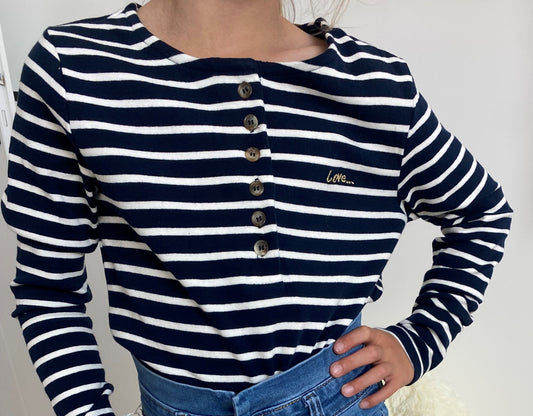 Top marinière brodé